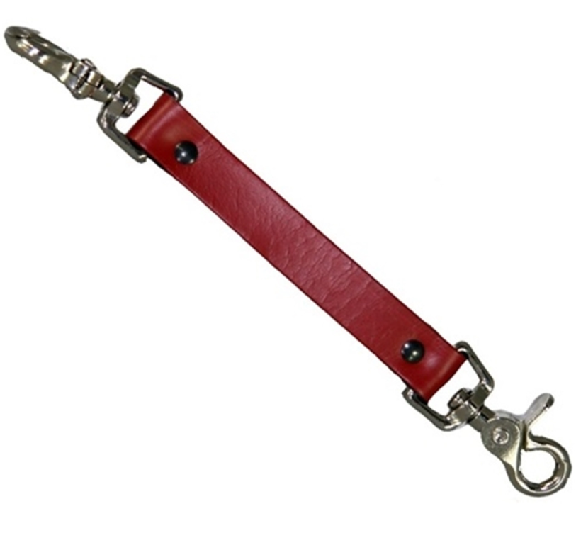 boston leather red firefighter leather short radio strap